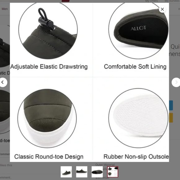 ALLOT Women Olive Green Quilted Umbrella Slip On Outdoor Shoes -Women's 6.5 - Picture 15 of 15